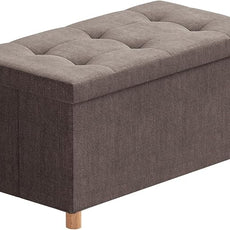 BRIAN & DANY 30 Inches Folding Storage Ottoman Bench, Ottoman with Storage Bench for Bedroom, Living Room, Entryway, Foot Rest with Legs, Brown