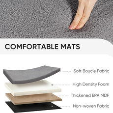 PINPLUS Storage Ottoman Cube Square Shaped Ottomans with Storage Foot Stool Footrest for Lving Room Boucle Ottoman Seat for Dorm Room,Faux Teddy Fur Grey,12.6