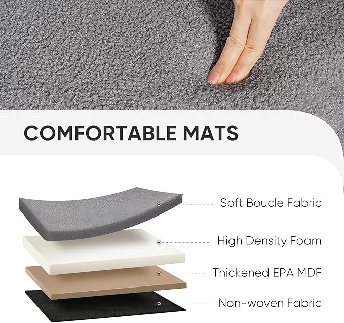 PINPLUS Storage Ottoman Cube Square Shaped Ottomans with Storage Foot Stool Footrest for Lving Room Boucle Ottoman Seat for Dorm Room,Faux Teddy Fur Grey,12.6"x12.6"x12.6"