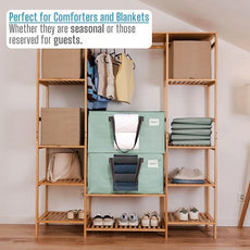 VENO 2 Pack Moving Bags, Christmas Storage Bins, Moving Boxes Alternative, Comforter and Blanket Storage Bags, College Dorm Packing Supplies, Foldable Heavy-Duty Tote (Light Green Matte, 2 Pack)