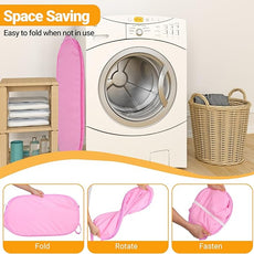 Foldable Laundry Basket, Pop Up Laundry Hamper with Handles, Collapsible Basket with Handy Pocket, Privacy Protection, Easy Carry Reinforced Clothes Hamper for Dorm, Bedrooms, Bathrooms, Travel Pink