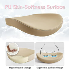 Office Home Ergonomic Desk Chair-Computer X-Shaped Chair Mesh PU Leather with Adjustable Lumbar Support-Executive Chair High Back with Headrest Flip-Up Arms for Long Hours (Khaki)