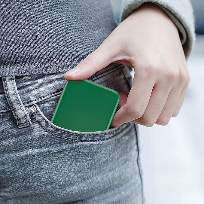 Kintion Pocket Mirror, 1X/3X Magnification LED Compact Travel Makeup Mirror with Light for Purse, 2-Sided, Portable, Folding, Handheld, Small Lighted Mirror for Gift, Green