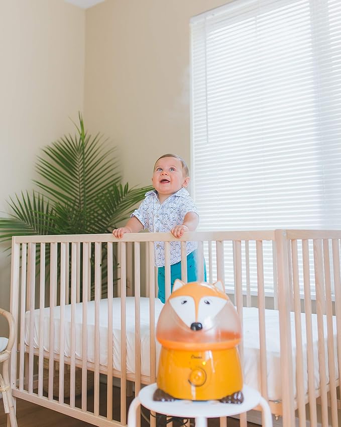 Crane 1 Gallon Animal Cool Mist Ultrasonic Humidifier for Kids' Bedroom and Nursery, Automatic Shut off, Adjustable Output, Fox