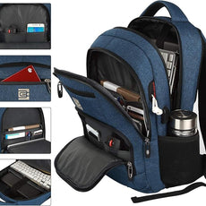 Laptop Backpack,Business Travel Anti Theft Slim Durable Laptops Backpack with USB Charging Port,Water Resistant College Computer Bag for Women & Men Fits 15.6 Inch Laptop and Notebook - Blue