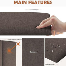 IFNOW Upholstered Wall Mounted Headboard, 3D Soundproof Wall Panels Peel and Stick for King Size, Reusable and Removable Tufted Bed Headboard in Brown (12 Panels, 10