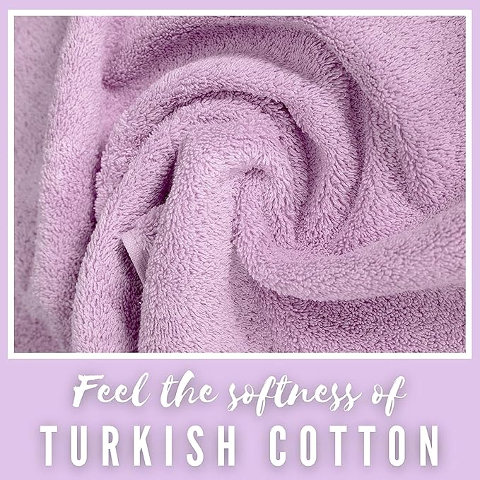 Personalized Towels, Hotel & Spa Quality, Super Soft, Highly Absorbent, Bathroom Towel Sets, 100% Turkish Genuine Cotton Monogrammed Towels 2 Piece Hand Towel Set for Face, Dorm, Gym & Spa, Lilac