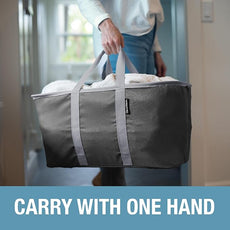 CleverMade Collapsible Laundry Tote - Charcoal Gray 2-Pack 50L - Foldable Storage Organization Container for Clothes Laundry Room Storage Solution