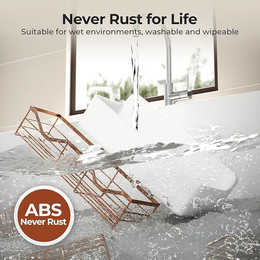 Orimade Shower Caddy 4-Pack, No-Drill Adhesive Shelves for Bathroom, Rustproof ABS Storage Organizer Set, White