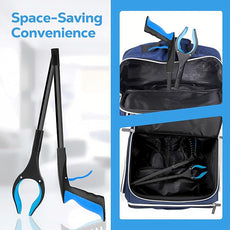 Grabber Reacher Tool - 32” Extra Long Foldable Gripper and Reaching Tool - Heavy Duty Pick Up Stick Grabbers for Seniors, Trash, Surgery Recovery Must Haves Gifts (Black Blue)