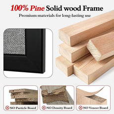 Bulletin Board 46 x 30 Inch, Cork Board for Walls, Wood Framed Bulletin Boards with Grey Canvas, Wall Mounted Corkboard for Office School Home Decorative