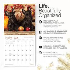 RED EMBER Scottish Terriers 2026 Wall Calendar 12 Month | 12