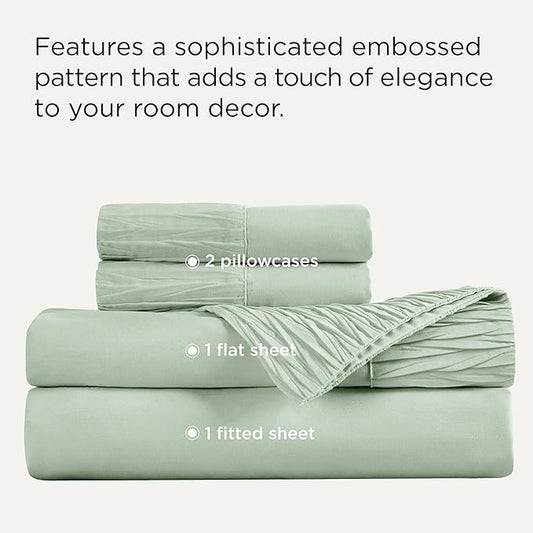 Bedsure Full Size Bed Sheets - 4 Pieces Soft Full Sheet Set - Breathable & Cooling - Hotel Luxury - Easy Care Polyester Microfiber Bedding for Women, Men, Sage Green