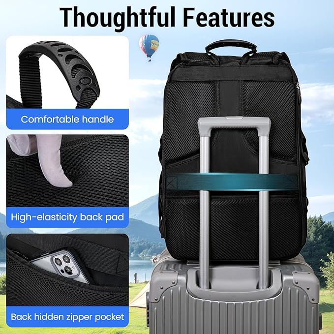 Men's Women's with Usb Port 50l Travel Backpack, Large Carry-On Backpacks，Expandable Oversized Laptop Bag Works