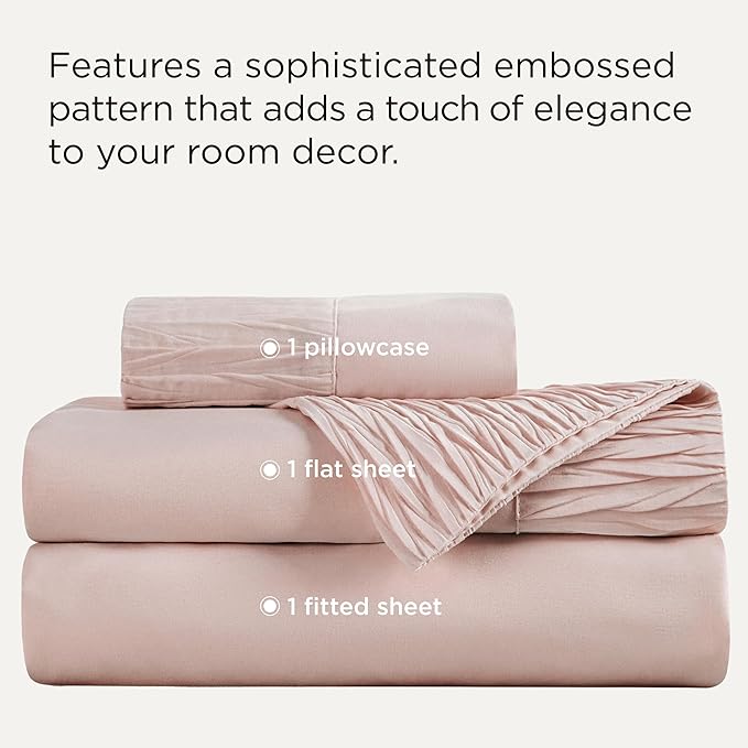 Bedsure Twin XL Sheet Sets Dorm Bedding - 3 Pieces Soft Extra Long Twin Sheets, Hotel Luxury, Easy Care Microfiber for Women, Men, Dusty Pink