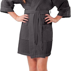 Turquaz Lightweight Short Robes For Women Waffle Kimono Bathrobe - Soft, Fast-Drying, Long-Lasting Cotton Blend