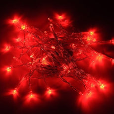 Karlling Battery Operated Fairy Lights, 13ft Durable Short Clear Wire LED Twinkle String Lights for Christmas, Valentine’s Day, Halloween,Weddings, Parties, and Indoor/Outdoor Decor(Red)