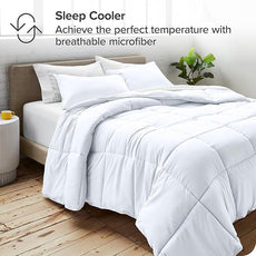 Bare Home Comforter Set - King/California King Size - Ultra-Soft - Goose Down Alternative - Premium 1800 Series - All Season Warmth (King/Cal King, White)