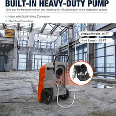 MOUNTO 180Pints LGR Industrial Dehumidifier with Pump and Drain Hose, Portable Commercial Dehumidifier with Wheels for Home, Basements, Garages, and Job Sites (Orange)