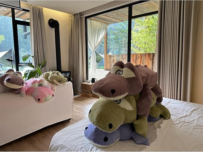 Hofun4U Alligator Plush Pillow, 67 inch Alligator Stuffed Animal, Home Decoration Christmas Valentine’s Birthday Gift for Boys Girls Adults Kids (Green)