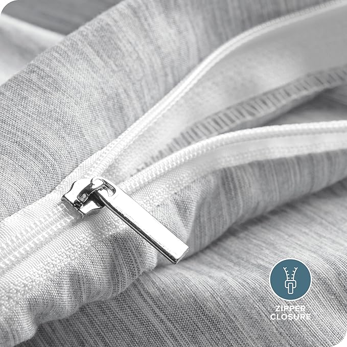 Bare Home Bedding Duvet Cover Extra Long - Premium 1800 Super Soft Collection - Lightweight, Duvet Cover - Soft Textured (Twin/Twin XL, Heathered Pewter)