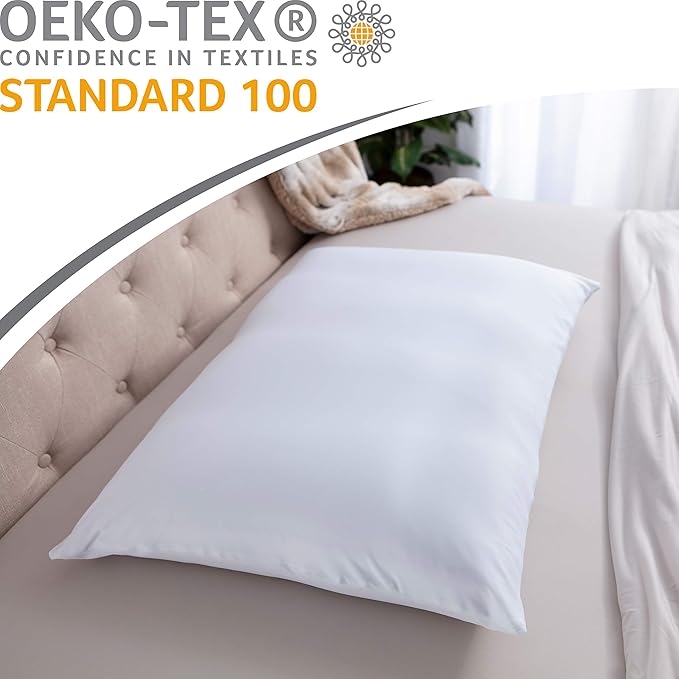 Cover Only for Premium Microbead Bed Pillow, X-Large Extra Smooth - Ultra Comfortable Sleep with Silk Like Anti Aging Cover 85% Spandex/ 15% Nylon Breathable, Cooling Pure White