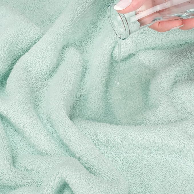 American Soft Linen Salem Turkish Bath Towel Set, 100% Cotton 600 GSM 6 Piece Towels for Bathroom, 2 Bath Towels 2 Hand Towels 2 Washcloths, Mint