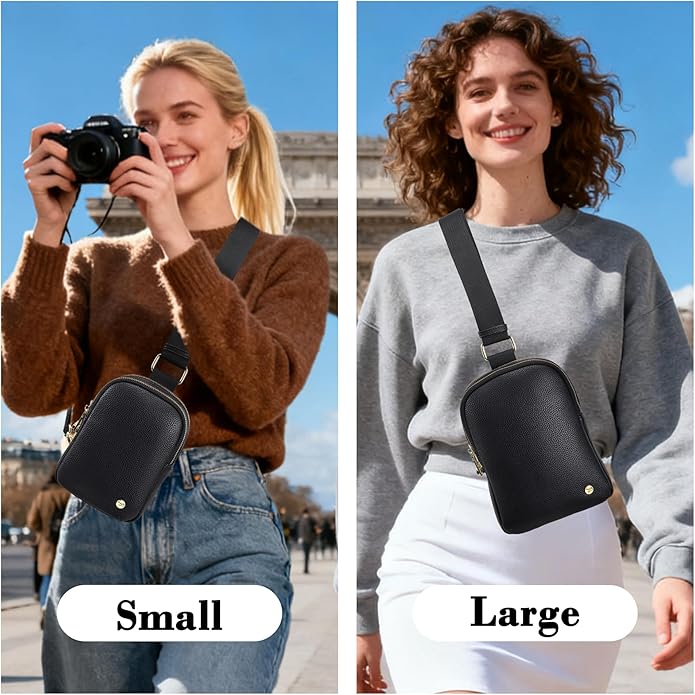 INICAT Travel Small Crossbody Sling Bags Women Cross Body Purses Passport Holder Vegan Leather Fanny Packs Birthday Gifts