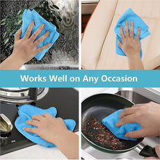 HOMEXCEL Blue Microfiber Cleaning Cloth, 100 Pack Cleaning Towels for Kitchen, Lint Free, Scratch-Free, Highly Absorbent, and Reusable Cleaning Rags for House, Window and Glass, Cars, 11.5 X11.5 inch