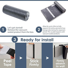 Nestl Upholstered Full Headboard - Easy Assemble Channel Stitched Headboard Full Size - Wall Mounted Headboards with 3D Soundproof Wall Panels Peel & Stick Floating Headboards, Grey