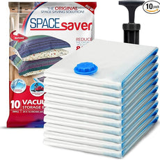 10 Pack Small Vacuum Storage Bags for Comforters, Blankets & Clothes – Vacuum Sealed Compression Bags with Hand Pump – Space Saver Storage Bags for Bedding, Moving, Travel & Organization