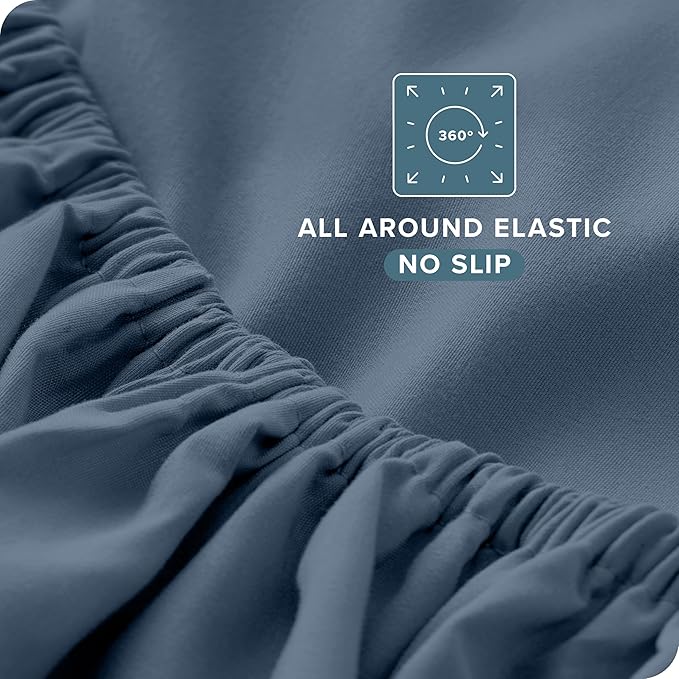 Bare Home King Sheet Set - Luxury 1800 Ultra-Soft Microfiber King Bed Sheets - Double Brushed - Deep Pockets - Easy Fit - 4 Piece Set - Bedding Sheets & Pillowcases (King, Bering Sea) BareHome