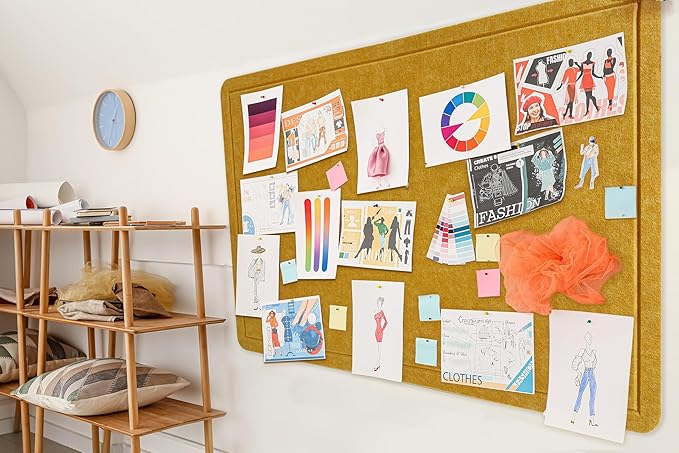 Large Bulletin Board - Foldable 36x48 Inches Cork Board Alternative with 20 Push Pins, 3' x 4' Self-Adhesive Felt Bulletin Board for Wall, Home Office Classroom Decor