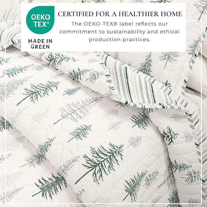 Great Bay Home Rustic Cabin Twin Size Quilt Set with Shams - All-Season, Lightweight, Reversible Bedspread - Lodge-Themed Summer Bedding Sets (Twin/Twin XL, Truckee - Grey)
