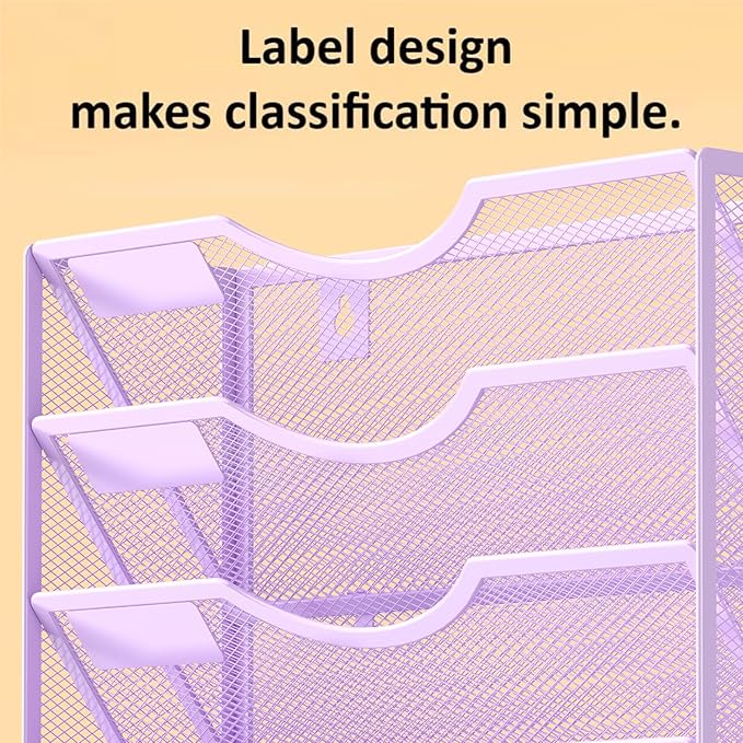 Kuntine.B Wall File Organizer (Purple, 5 Tier)