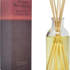 Urban Naturals Vetiver Home Fragrance Reed Diffuser Set | Man CAVE: Vetiver, Oud, Warm Amber & Frankincense. an Elegant, Masculine Fragrance That Smells Like a Men's Cologne!