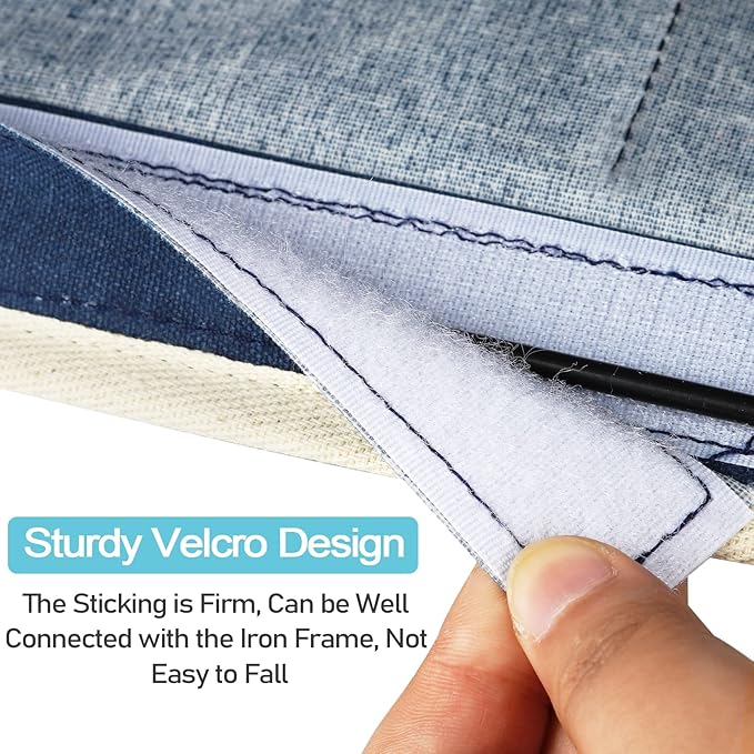 Loghot Bedside Caddy/Bedside Storage Bag Hanging Organizer for Bunk and Hospital Beds,Dorm Rooms Bed Rails,Can be Placed Glasses,Books,Mobile Phones,Keys (Navy Blue)