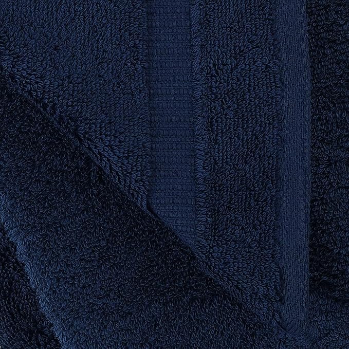 Towel Bazaar Premium Cotton Super Soft and Absorbent Turkish Towels (4-Piece Bath Towels, Navy Blue)