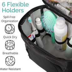 Original Portable Shower Caddy For College Dorms - Foldable Mesh Tote - Dorm Room Essentials - Durable Hanging Travel Shower Bag - Perfect for College Students, Men, Women (Black)