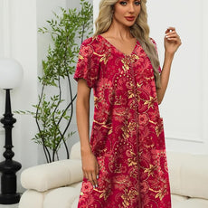 Ekouaer Women Robe Zipper Front Mumu Duster Robes Zip Up Housecoat Soft Sleepwear with Pockets