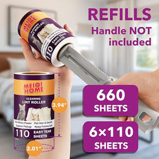 Extra Sticky Lint Roller Refills Only, 660 Easy-Tear Sheets for 3.9