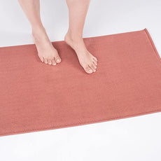 Cotton Paradise 100% Cotton Non Slip Bath Mats for Bathroom, 17x24 inch Soft Absorbent Quick Dry Machine Washable Floor Bath Mat, Coral