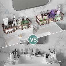 Veken Shower Caddy 6-Pack, No Drilling & Rustproof, Waterproof Adhesive Shelves Rack with Soap Holder, Large Capacity Bathroom Organizers and Storage, Wall-Mounted Kitchen & Home Decor