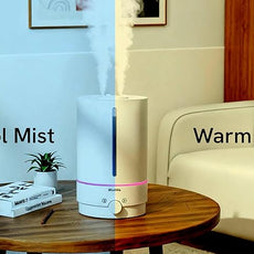 BlueHills Premium 5000 ML XL Cool and Warm Mist Ultrasonic Diffuser Humidifier Large Room Huge Coverage Area 5 Liter Big Capacity High Output 50 Hours Long Run Time Essential Oil Diffuser White W501