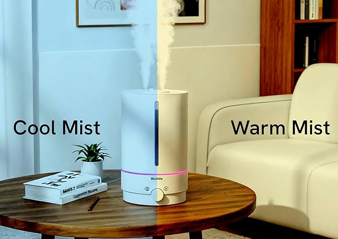 BlueHills Premium 5000 ML XL Cool and Warm Mist Ultrasonic Diffuser Humidifier Large Room Huge Coverage Area 5 Liter Big Capacity High Output 50 Hours Long Run Time Essential Oil Diffuser White W501
