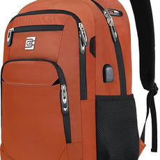 Laptop Backpack,Business Travel Anti Theft Slim Durable Laptops Backpack with USB Charging Port,Water Resistant College Computer Bag for Women & Men Fits 15.6 Inch Laptop and Notebook-Orange