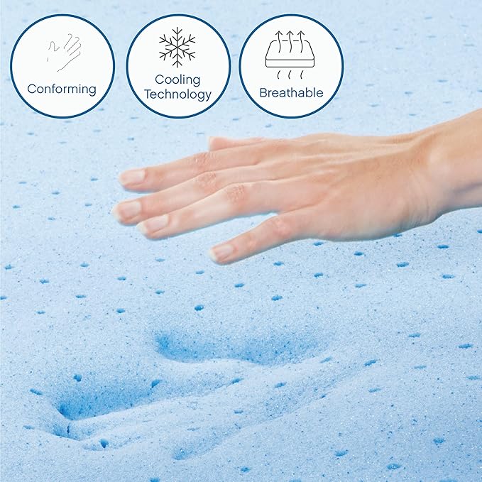 Cool Gel 8 Inch King Mattress Memory Foam Medium Firm, King Size Memory Foam Mattress Cooling, Made in the USA, 8" Depth with Pressure Relief, CertiPUR-US Certified No Fiberglass, CoolGel Bed