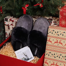 KuaiLu Womens Fluff Dual Memory Foam Slippers Ladies Cozy Arch Support Warm Scuff Slippers Slip on Comfy Winter House Shoes with Non-Slip Indoor Outdoor Hard Sole