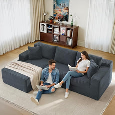 105''Sectional Cloud Couch with L Shaped Chaise,Modern Modular Sectional Sofa,Comfy Sectional Couches for Living Room,Bedroom,Apartment (Dark Grey, 105''W Left Facing Chaise)