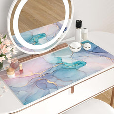 QIYI Large Mouse Pad, PU Leather Desk Mat for Desktop, Waterproof Gaming Desk Pad, Marble Full Desk Accessories Keyboard Mousepad, Abstract Art Home Office Décor 31.5